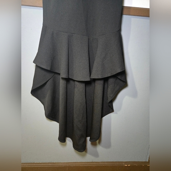 NWT Hello Molly Women's Small Size 4 Hi-Low Ruffle Hem Black Maxi Dress - Picture 5 of 12